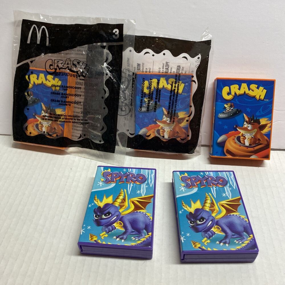 5 Spyro & Crash 2005 McDonald’s Toy Mini-games - 3 of 5 in working condition.